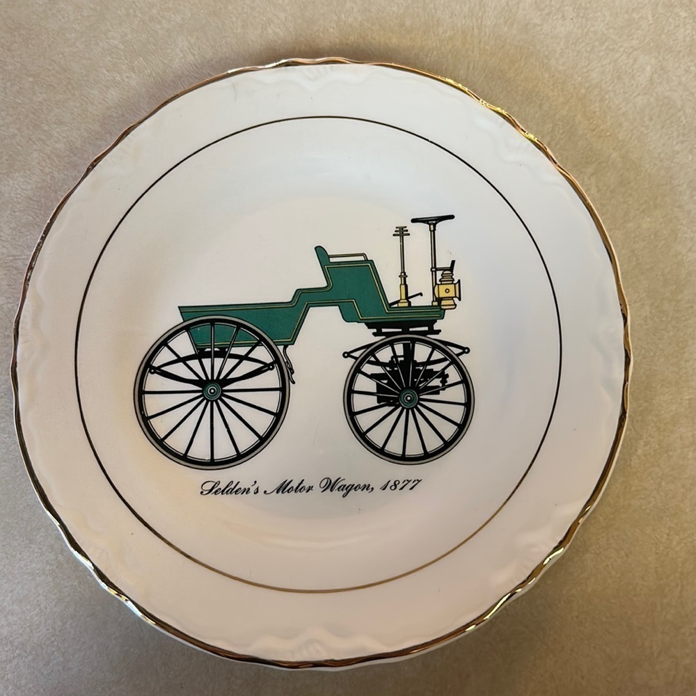 Vintage Plate, The Sabina Line, "Selden's Motor Wagon, 1877", USA